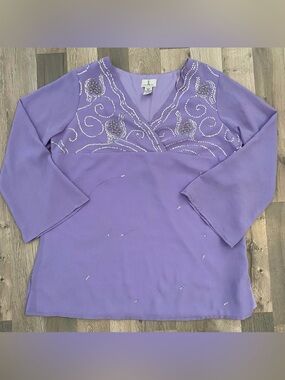 Vintage Y2K Boho Fairy Babydoll Tunic Bell Sleeve Embroidered Beaded Sequin